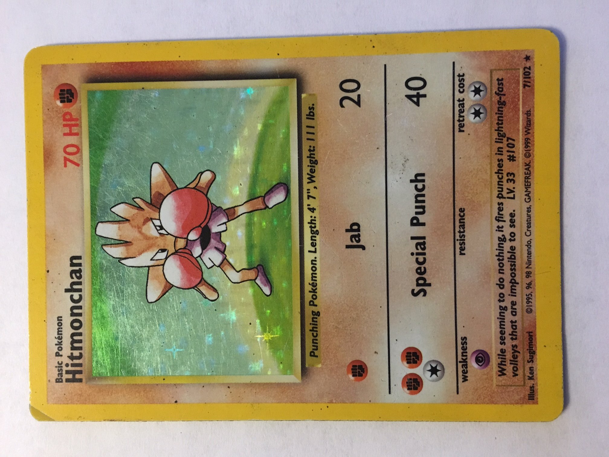 Pokemon - Hitmonchan (7/102) - Base Set - Holo : Amazon.ca: Toys